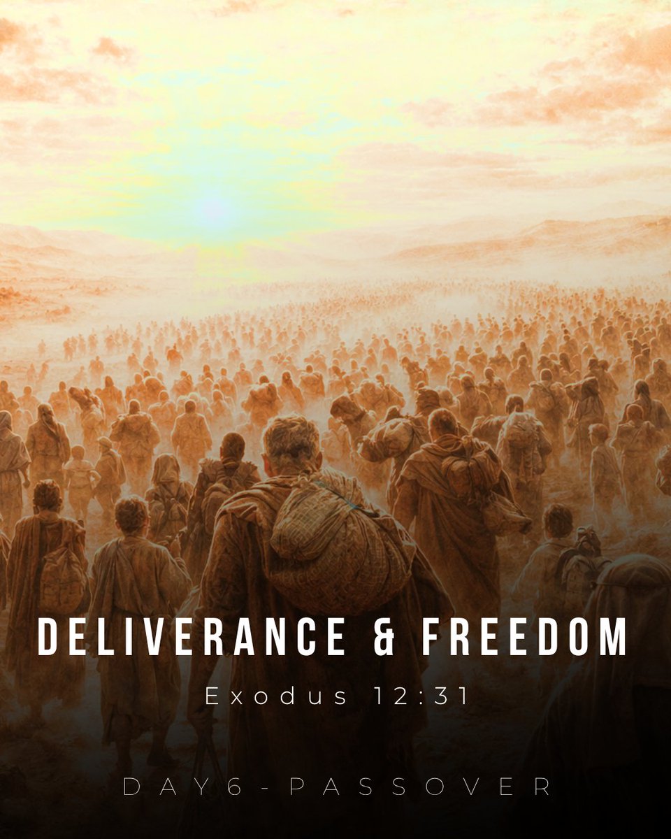 Day 6 of Passover - Deliverance and Freedom

“Then he called for Moses and Aaron by night, and said, “Rise, go out from among my people, both you and the children of Israel. And go, serve the Lord as you have said.”
Exodus 12:31

From slavery to freedom.
From oppression to