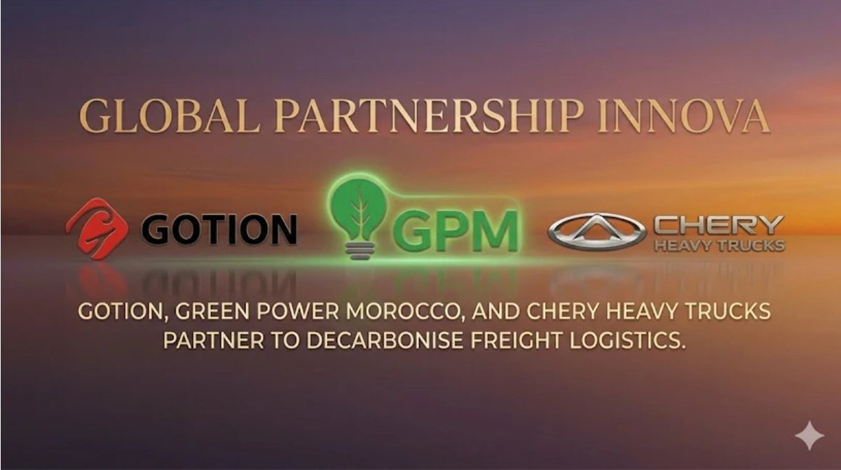 ITWebAfrica's tweet image. Gotion High-Tech, Green Power Morocco (GPM), and Chery Heavy Trucks have signed an agreement to establish a 2,000km electric logistics corridor connecting Morocco and France. #emobility #GreenEnergy
itweb.africa/article/gotion…