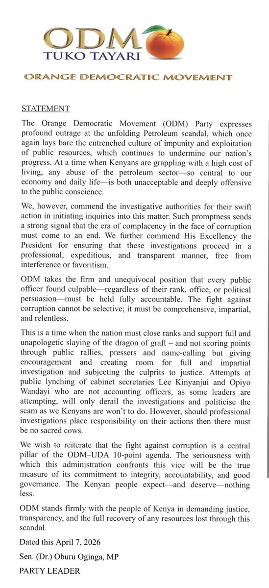 The ODM Party tweet media