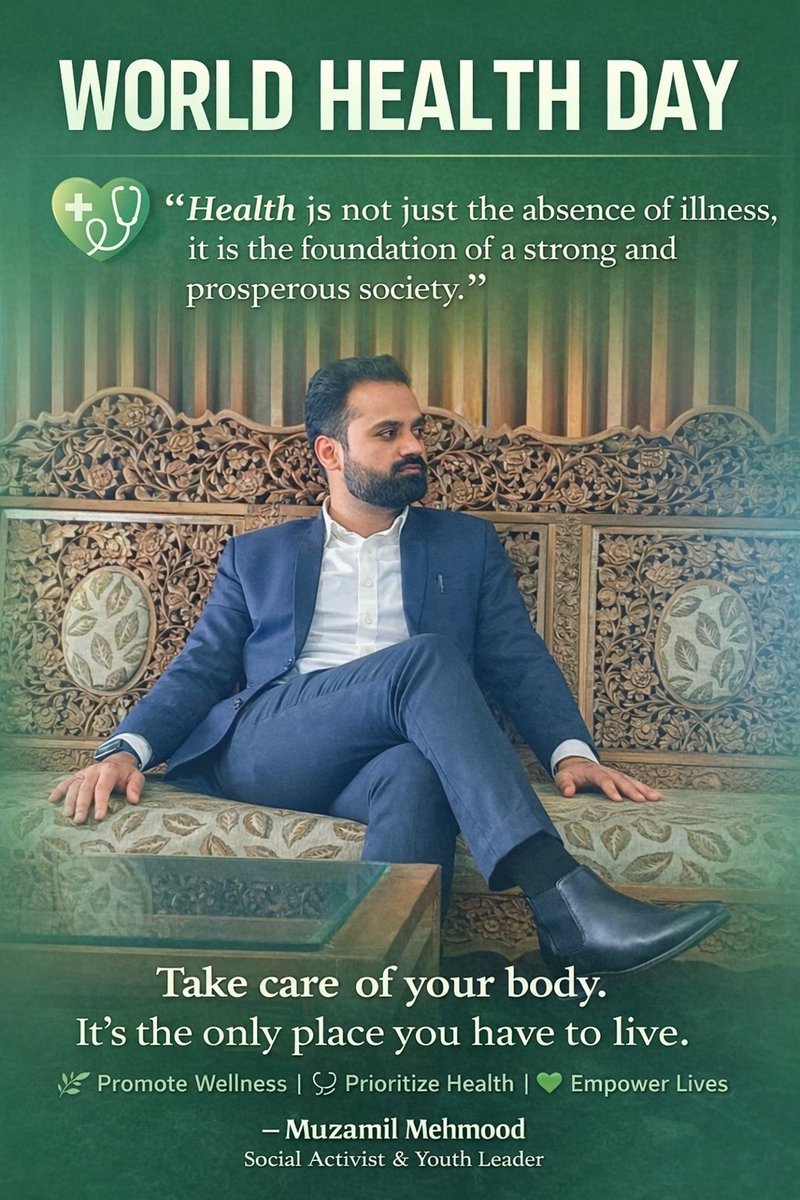 Health is the real wealth we often overlook. This World Health Day, let’s commit to building a healthier society by caring for our bodies, minds, and communities. 🌿💚