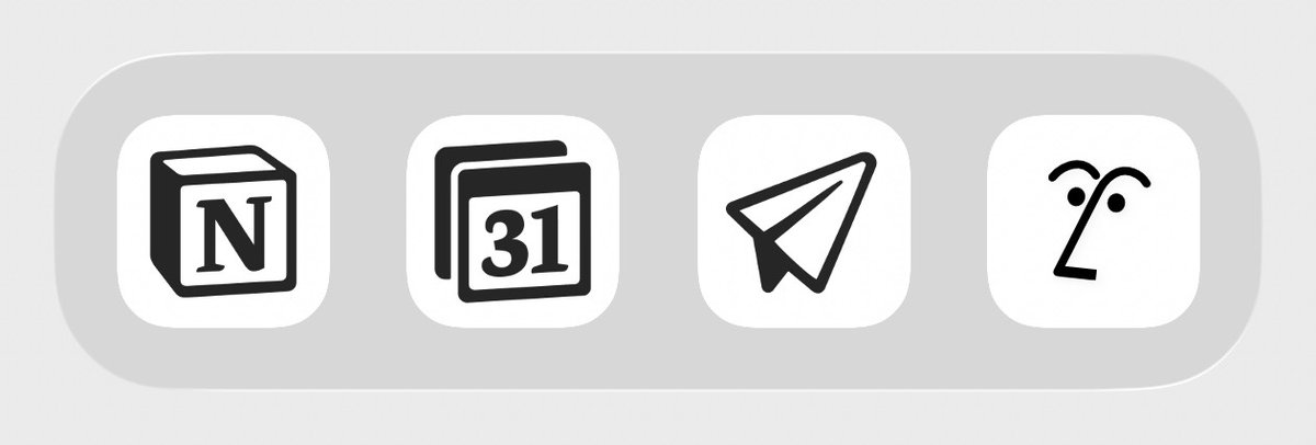 easlonotes's tweet image. The iPhone dock of someone who uses Notion too much.