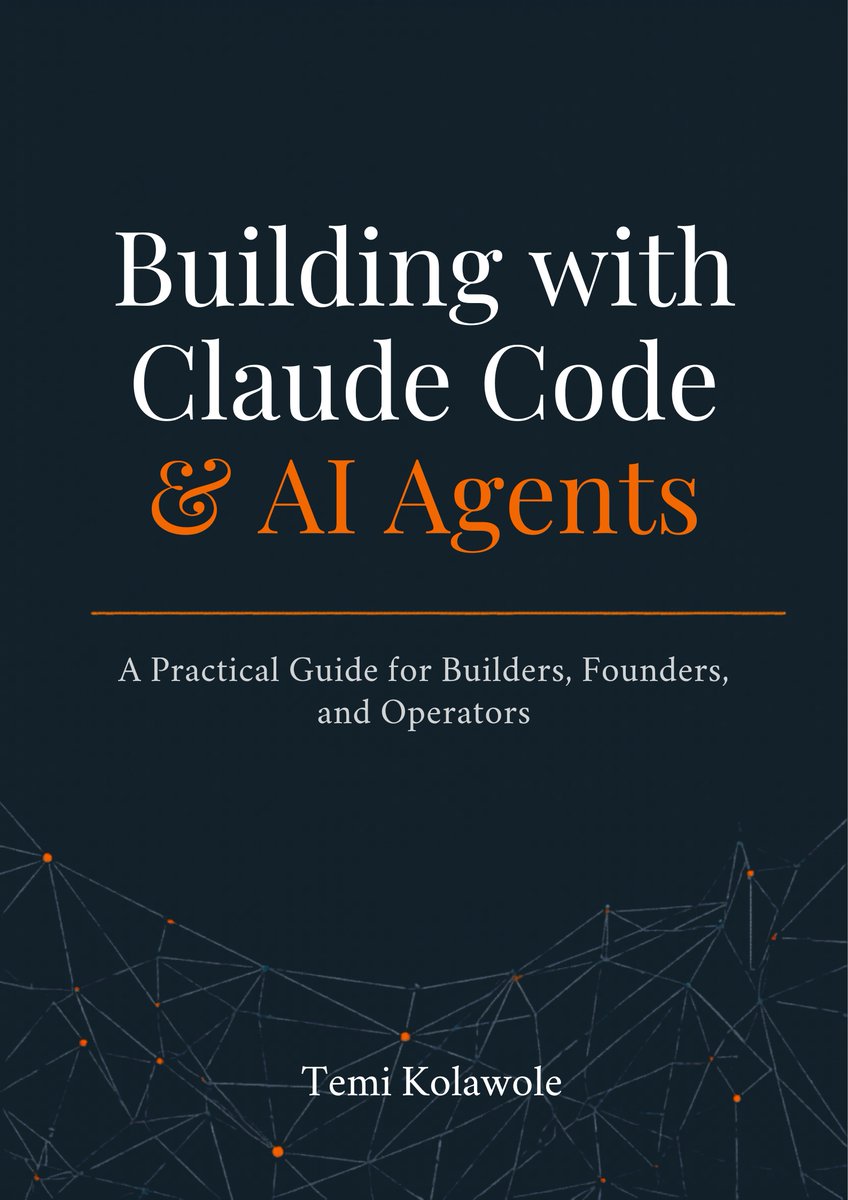 temikeezy's tweet photo. I just published "Building with Claude Code &amp; AI Agents" — everything I've learned about using AI agents to actually build things. https://t.co/L7urJRdgNz

80+ pages. 46 prompt templates. Step-by-step setup guides. Zero fluff.

Here's what's inside and why I wrote it 🧵 https://t.co/Z542wKM6KN