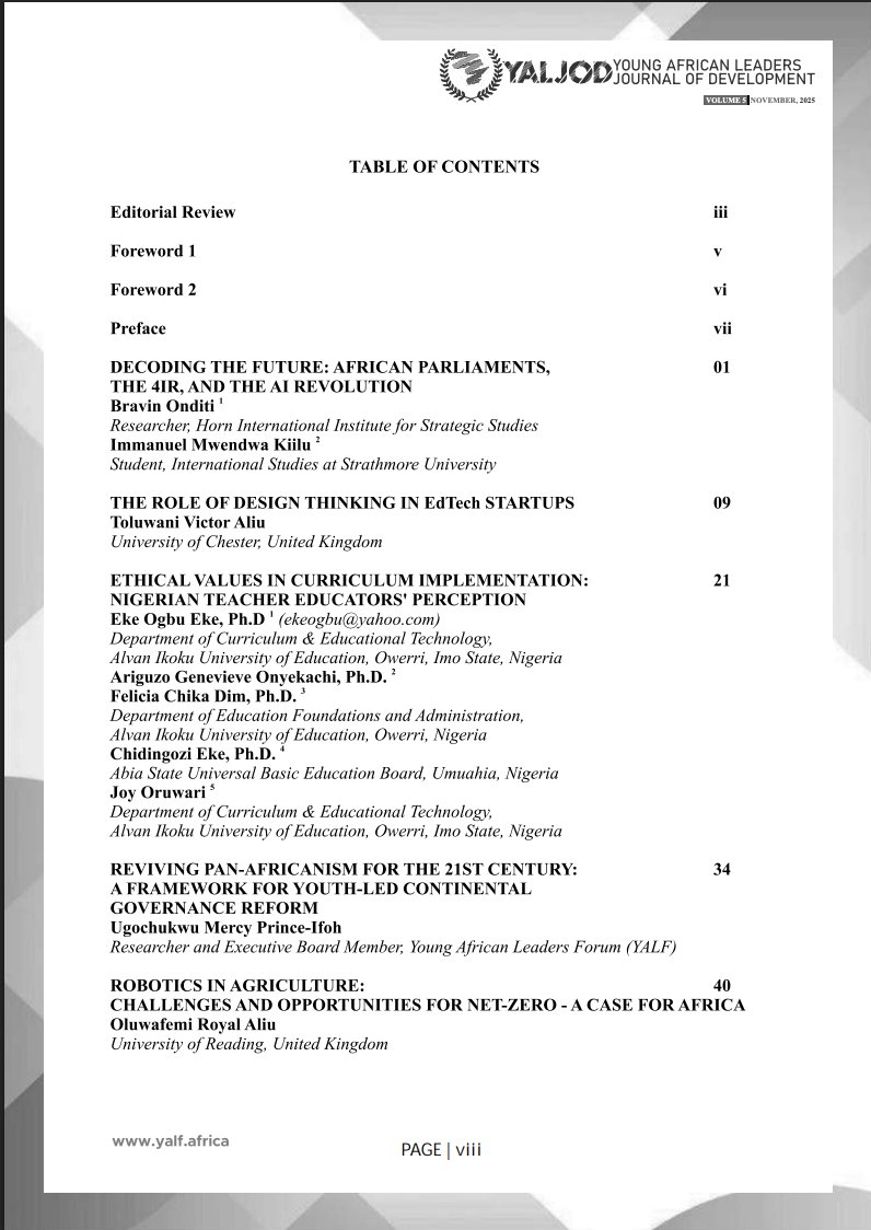 BravinOnditi's tweet photo. I invite you to check out our paper co-authored with @InkImmanuel "Decoding the Future: African Parliaments, the 4IR, and the AI Revolution" published in #YALJOD Volume 5. 

Are African parliaments ready to govern AI? 
🔗https://t.co/fLBb5nvLGv 
#AI #ArtificialIntelligence https://t.co/2iKaffWG2f
