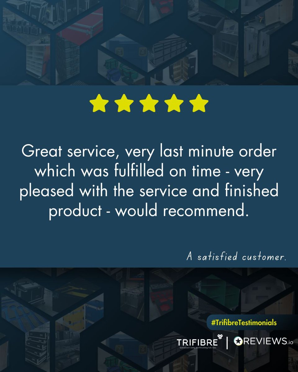 Trifibre's tweet photo. 🌟 #TrifibreTestimonials 🌟 “Great service, very last minute order which was fulfilled on time - very pleased with the service and finished product - would recommend.” Check out our website to see why our customers love us! 🔗 https://t.co/XY8Z60UGD0 | ☎️ 0116 232 3166 | ✉️ info@trifibre.co.uk