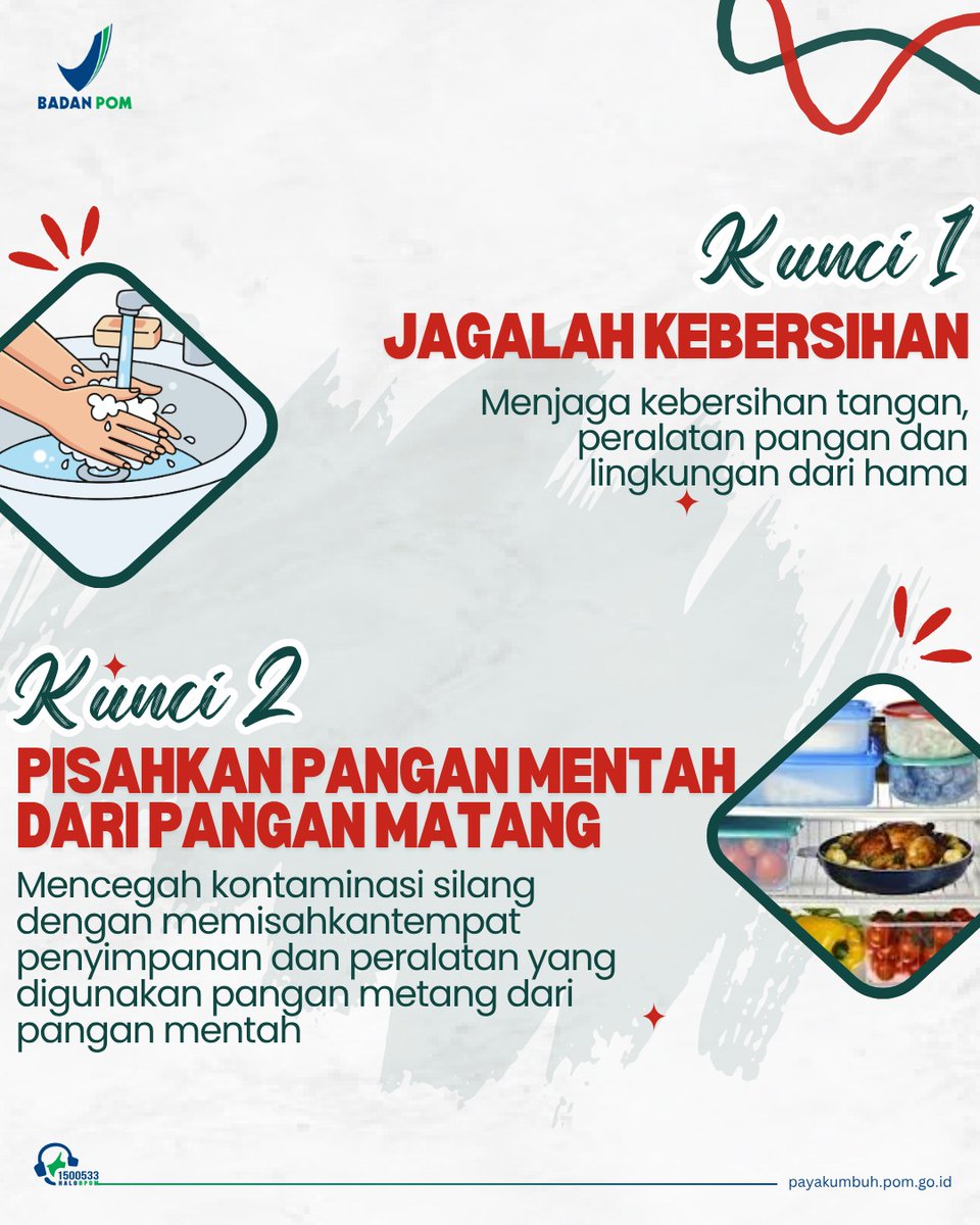 bpompayakumbuh's tweet photo. 5️⃣ KUNCI KEAMANAN PANGAN

Halo #DunsanakBPOM
Kamu sudah menerapkan Lima Kunci Keamanan Pangan hari ini? 👀
Jangan sampai makanan yang kita konsumsi jadi sumber penyakit.
Yuk biasakan: bersih, pisahkan, masak, simpan, dan pilih bahan yang aman!
Lindungi diri dan keluarga https://t.co/UOWoXz4H15