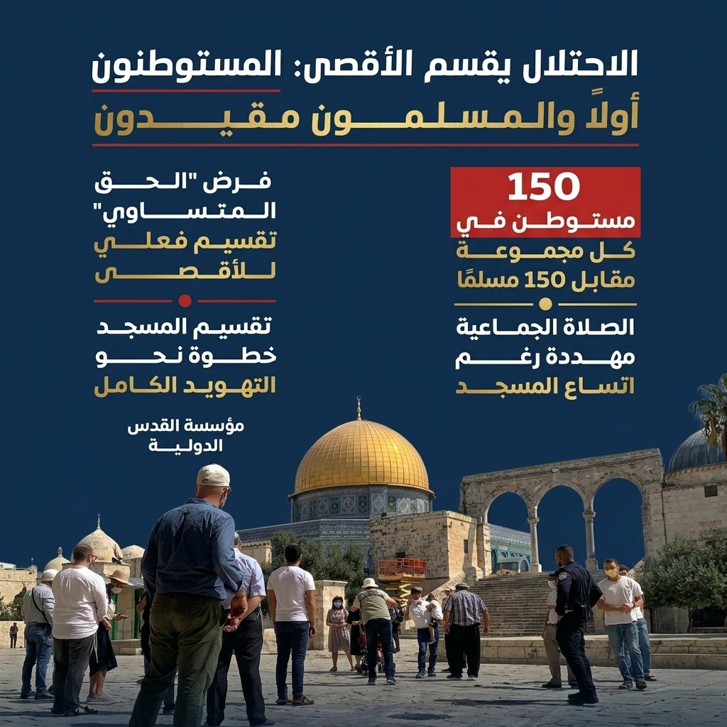 palscholars48's tweet photo. يتجه الاحتلال إلى أن يفتح المسجد الأقصى لـ 150 مقتحماً صهيونياً في كل فوج، وذراً للرماد في العيون فسيسمح بمقابلهم بدخول 150 مصليٍا مسلمًا، بقرار من وزير الأمن القومي المتطرف إيتمار بن غفير، الذي اقتحم الأقصى قبل ساعات للتمهيد لفرض هذه الإجراءات.

وأمام هذه الوقائع الخطيرة فإنه لا بد من التوقف مع معناها وتداعياتها، فهذا القرار يعني:

1- إن فتح المسجد الأقصى بهذه الآلية: 150 مقتحماً مقابل 150 مصليًا هو تعميق لتقسيم المسجد الأقصى، ومحاولة لفرض "الحق المتساوي" بين الطرفين، واستخدامٌ للحرب لتحويل المسجد الأقصى إلى مقدس يهودي-إسلامي مشترك تمهيداً لتهويده الكامل.

2- إن السماح بفتح المسجد الأقصى لـ150 شخصاً في الوقت الواحد يتماشى تماماً مع طبيعة الاقتحامات التي تتم على أفواج، ويتناقض مع طبيعة الصلاة الإسلامية التي تقام فيها الجماعة بعد الأذان، وهذا ما يعني عملياً أن المسجد الأقصى سيفتح أمام الاقتحامات بشكلها الكامل، بينما سيبقى مغلقاً أمام المسلمين إذ إن العدد المحدد لا يملأ الصف الأول في الجامع القبلي، من مسجد مساحته الإجمالية 144 ألف مترٍ مربع.

3- إن فتح المسجد الأقصى لاقتحامات المستوطنين في العيد اليهودي، بعد إغلاقه طوال رمضان وعيد الفطر رغم عدم تبدل الوقائع التي تذرع بها الاحتلال، لهو تجلٍّ لتوظيف الحرب لتبديل هوية المسجد الأقصى، وتأكيد سمو الاعتبار اليهودي فيه على الاعتبار الإسلامي، وهو قفزة من مشروع التقاسم التام في المسجد إلى فرض الأولوية للهوية اليهودية فيه على الهوية الإسلامية على طريق تهويده الكامل.

4- إن هذا القرار، وما سبقه من تفويض المحكمة العليا الإسرائيلية لوزير الأمن القومي الإسرائيلي إيتمار بن غفير بقرار فتح الأقصى، يضع بن غفير في موقع المتحكم المطلق بشؤون المسجد الأقصى، بما يلغي دور الأوقاف الإسلامية التابعة للأردن، والتي هي الإدارة الإسلامية صاحبة الحق الحصري في إدارته، وهو عملياً إهانة صهيونية تضع الملوك والرؤساء ورؤساء الوزراء ووزراء الخارجية العرب والمسلمين الذين طالبوا بفتح المسجد لفظيًّا في خانة "النشطاء" الذين ينتظرون رحمة بن غفير في إدارته لأقدس مقدساتهم، وهو موقف معيب ومخزٍ لا يجوز للأمة أن تقبل به.

وأمام هذه التداعيات الخطيرة لتحكم الاحتلال بقرار فتح وإغلاق المسجد الأقصى المبارك، فإننا في مؤسسة القدس الدولية ندعو إلى ما يلي:

أولاً: ندعو شعب فلسطين والأمة العربية والإسلامية إلى التيقظ إلى أن المسجد الأقصى إذا ما طبقت هذه الإجراءات سيكون عملياً مغلقاً أمام المسلمين ومفتوحاً أمام اقتحامات المستوطنين الصهاينة، وهذا عدوان مهين، وواقع لا يمكن قبوله، لا بد من التصدي له بكل الوسائل الممكنة.

ثانياً: ندعو أهلنا في كل فلسطين المحتلة إلى الزحف إلى المسجد الأقصى وكسر الإغلاق عنه، وفرض الصلاة فيه رغم أنف الاحتلال، وعدم السماح بتحويله إلى مقدس مفتوح للمقتحمين المعتدين الصهاينة ومغلق أمام المسلمين، وإلى تكثيف شد الرحال إليه والصلاة على أبوابه وعلى أعتابه وفي الطرقات إليه حتى يفرضوا فتحه.

ثالثاً: نجدد الدعوة للأردن الرسمي عموماً، ولأوقاف القدس التابعة له خصوصاً، بضرورة المبادرة للتصدي للمحاولة الصهيونية لإلغاء دورهم في المسجد الأقصى، باستعادته وممارسته، وإعلان أن المسجد الأقصى مفتوح للمصلين من دون قيود، ودعوتهم إلى التوافد إليه باعتبارهم الإدارة المؤتمنة على رعايته وحمايته، وإن عدم المبادرة سابقاً لمثل هذا التحرك الواجب هو أحد أهم الأسباب التي تفسح المجال لبن غفير ليتصرف باعتباره المتحكم المطلق في واحدٍ من أقدس مقدسات الأمة.

رابعاً: ندعو جماهير الأمة والأحزاب والحركات والعلماء وقادة الرأي، إلى اعتبار فتح المسجد الأقصى وكسر إغلاقه واجب الوقت، وتوجيه كل الجهود له في الوعي والتعبئة والتحرك الجماهيري الواسع في الميادين والساحات انتصاراً للمسجد الأقصى وهويته، إلى أن يُفرض فتحه من دون شروط.

ختاماً نقول إننا أمام أيام تاريخية مشهودة، تختبر قدرة الأمة على استعادة إرادتها وحيويتها، وإن الواجب اليوم ألا ندخر أي جهد في السعي إلى فتح الأقصى من دون قيدٍ أو شرط، وأن نكسر عملية توظيف الحرب المستمرة لتهويد المسجد الأقصى وفرض الوقائع الاستعمارية فيه.

مؤسسة القدس الدولية - الإثنين 6. 4. 2026مـ

@Qii_Media