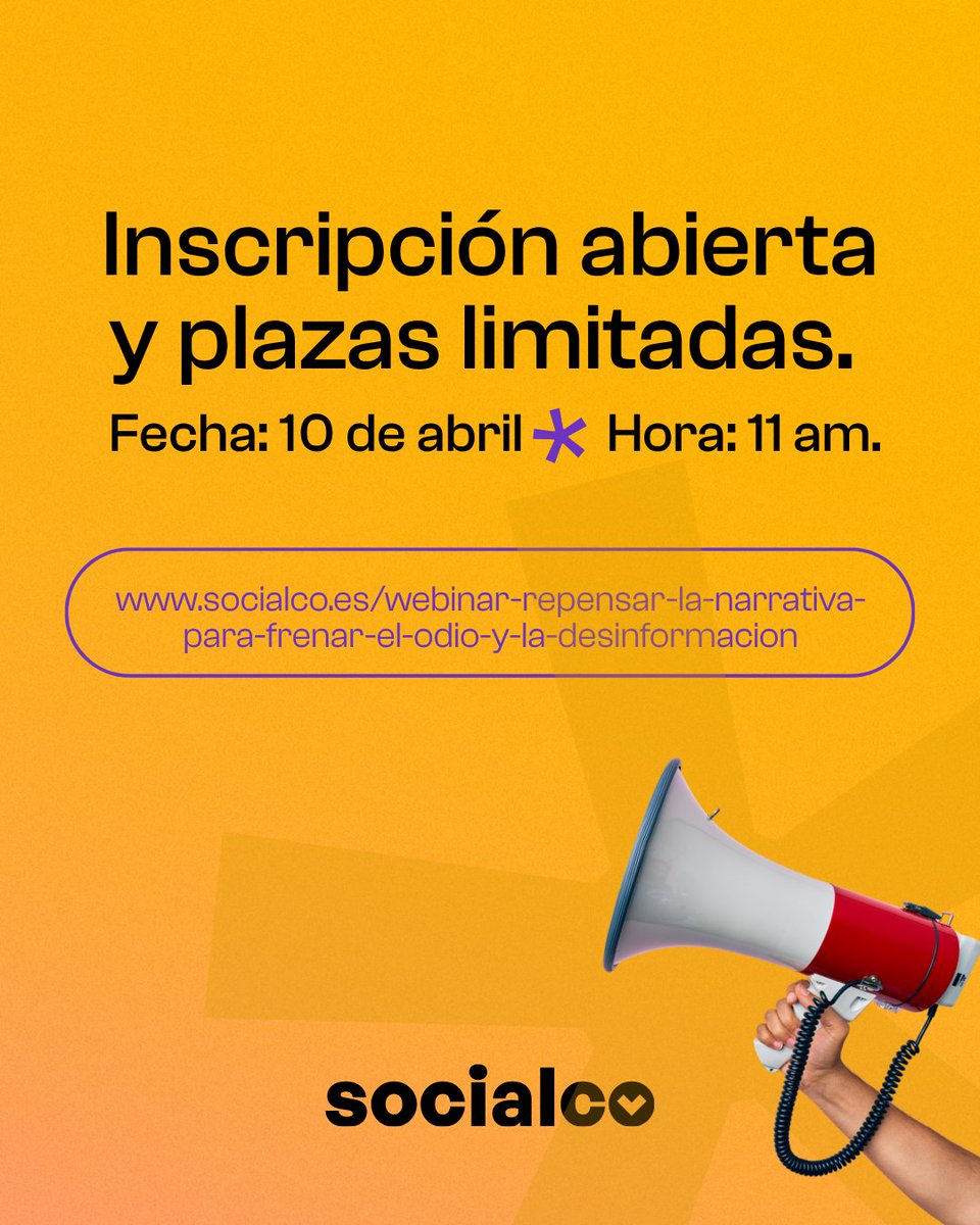 SocialCo_es's tweet photo. La conversación pública se está poniendo más dura, más polarizada y más rápida… Por eso, las ONG deben buscar nuevas estrategias que pasen de la visibilidad a la creación de infraestructuras narrativas. @AspaciaFund @OxfamIntermon 

Inscripción: https://t.co/8nnQa0MAiK https://t.co/iPvyUeDhFU