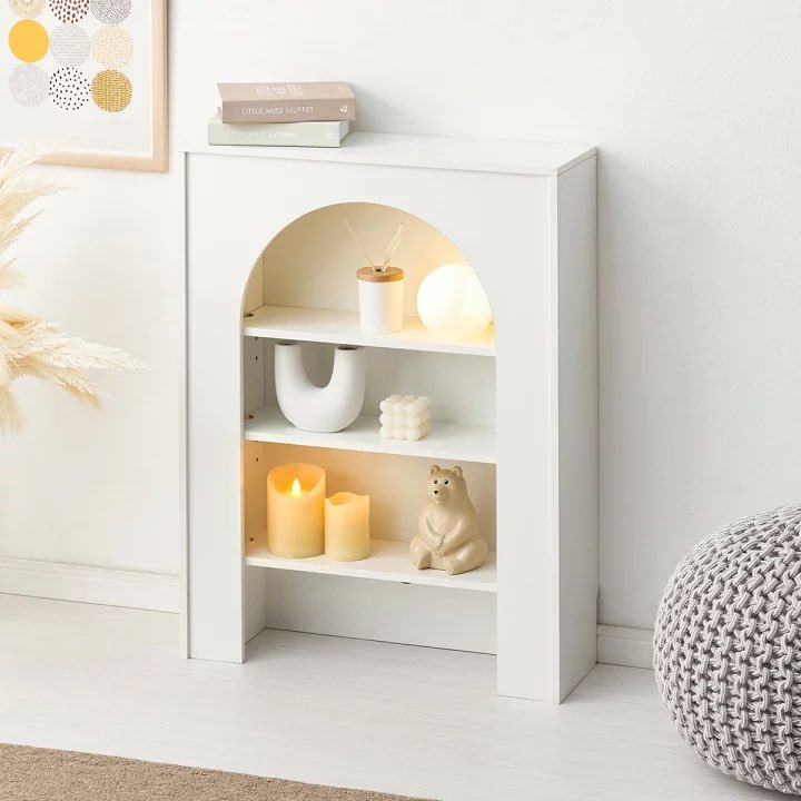 yukiyan33678's tweet image. ニトリ...本気出しすぎでしょ！
アーチ型のくり抜きに照明入れるだけで部屋が韓国インテリアになるマントルピース、組み立て不要で届いてそのまま置けるって、もう全部揃ってる。