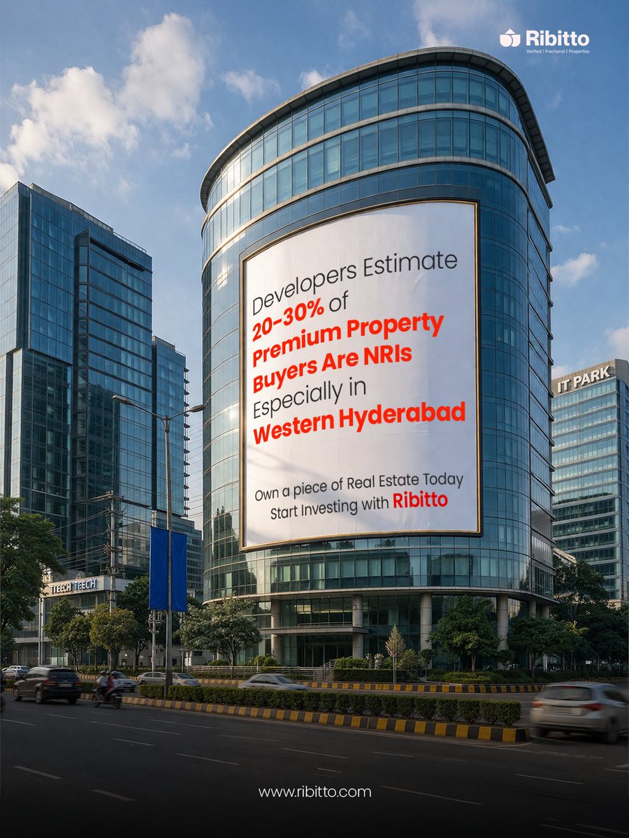 ribittoworld's tweet photo. Hyderabad market
Many buyers are NRIs from:
the US
the Middle East
the UK
#HyderabadRealEstate #NRIs #PropertyInvestment #FractionalOwnership #IndiaRealEstate #BlockchainProperty #Ribitto #GlobalInvestors #RealEstateGrowth #DigitalMarketplace https://t.co/EAdGvhfvl9