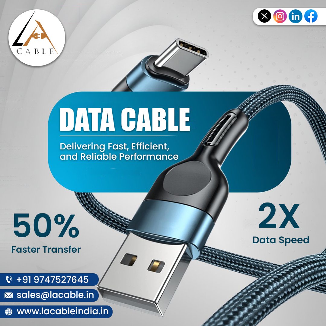 CableLa13357's tweet image. Experience faster and more reliable connectivity with our high-performance data cables⚡🔌
📞 +91 9747527645
🌐 lacableindia.in
#DataCable #FastCharging #HighSpeedData #LACable #TechSolutions #ReliablePerformance #Connectivity #DigitalLife #SmartTechnology #CableSolutions