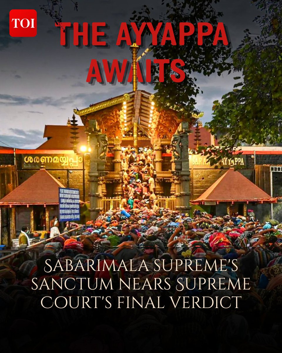 timesofindia's tweet image. In 2006, the Indian Young Lawyers Association approached the #SupremeCourt of India, arguing that barring #women violated constitutional guarantees of #equality and #freedom of religion. 

As a larger nine-judge bench of the Supreme Court prepares to finally hear the matter once