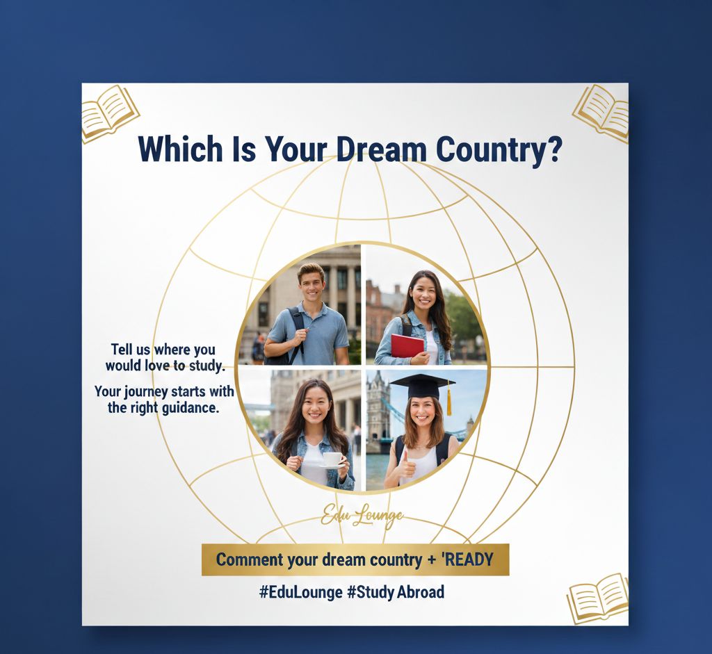 Edulounge_'s tweet photo. Which country is your Dream Destination? 🌍✨
🇨🇦 Canada, 🇺🇸 USA, 🇬🇧 UK, or 🇦🇺 Australia—where do you see yourself studying?
Comment your dream country + “READY” and we’ll guide you step-by-step.
#StudyAbroad #DreamCountry #EduLounge #CanadaStudy #UKStudy #USAStudy #AustraliaStudy https://t.co/Lz6Wt0f0zp