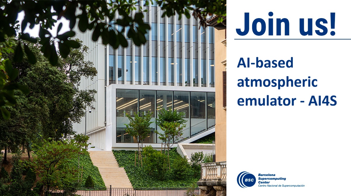 BSC_CNS's tweet image. 📢 Vacancy: BSC is looking for a AI-based atmospheric emulator #AI4S

This emulator will be used to simulate climate trajectories generated by very high-resolution, state-of-the-art climate models in the framework of Digital Twins of the Earth.

➡ bsc.es/4Ug

#job