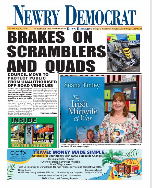NewryDemo's tweet photo. Seana Tinley launching her new  book the Irish Midwife at War, photos of Easter commemoration parades as well as commentary from ABBEY CBS pupil Ronan Shiels regarding their excursion to Africa during this year's Zambia project.
This and more in this weeks  Newry Democrat https://t.co/smbh4A0ZmR