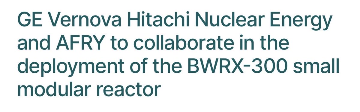 da_sails's tweet image. BWRX-300 IS GOING EUROPEAN

· GE Vernova Hitachi Nuclear Energy signed a Main Services Agreement with AFRY to support BWRX-300 deployment across Europe

· AFRY will provide engineering and advisory services, including support for a license application to Sweden’s Radiation Safety