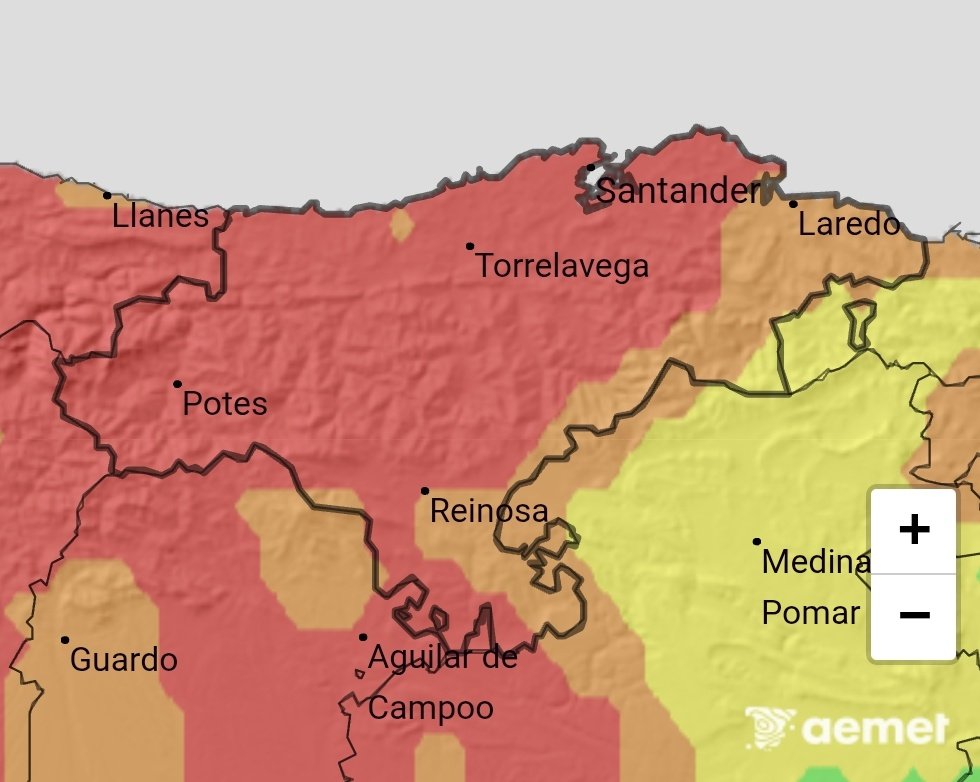 112Cantabria's tweet photo. ⛔️ Hoy todas las QUEMAS están PROHIBIDAS
🔴 La mayor parte de #Cantabria se encuentra en riesgo EXTREMO de incendios forestales
🔥 Hay 26 fuegos activos
👉🏻 Está activada la preemergencia del #INFOCANT
📲 Si ves nuevos focos en el monte llama al 1-1-2 https://t.co/3KhmyzPQXf