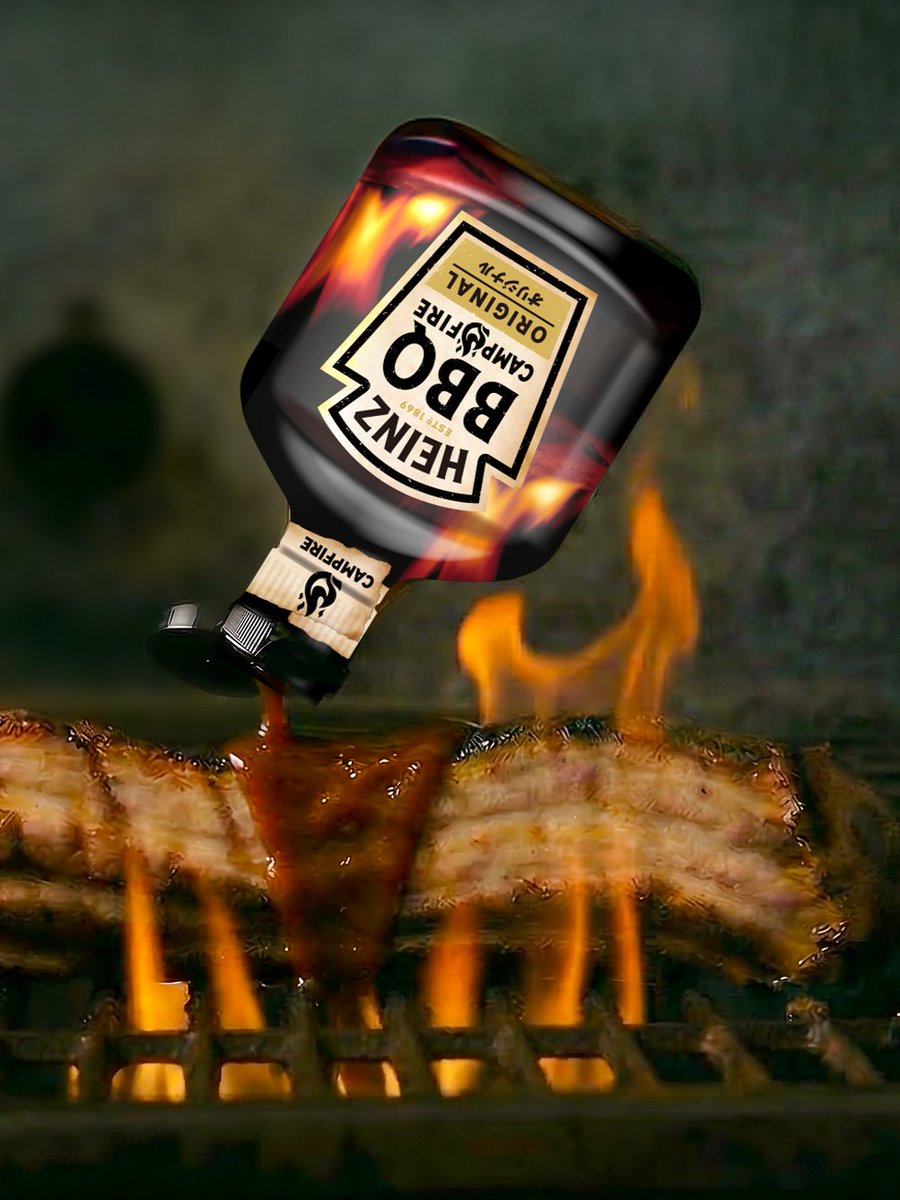 HeinzJapan's tweet photo. ／​
「HEINZ BBQ CAMPFIRE」新登場🔥​
＼​

ハインツ初！日本仕様のBBQソースがMakuakeにて先行販売開始✨

控えめな甘さ＋強めの酸味＋焚火のようなほのかな薫りのソース。

焼き上がり直前の豚バラ肉にソースを絡めて炙る「二度焼き」で、豚バラ肉がBBQの主役に！

詳細はリプライ欄から👇 https://t.co/FH3qqXESPo