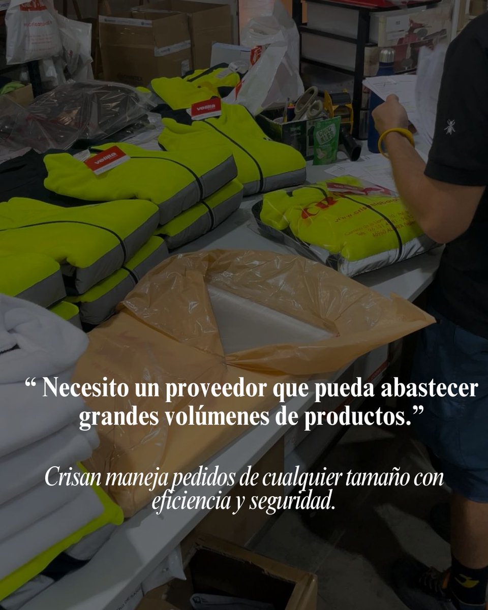 C_RopaLaboral's tweet photo. En Crisan sabemos lo importante que es contar con un partner fiable cuando la demanda crece. Por eso, estamos preparados para gestionar pedidos de cualquier tamaño, garantizando siempre eficiencia y cumplimiento en cada entrega.
¿Hablamos? https://t.co/4ZxYzMYDgZ