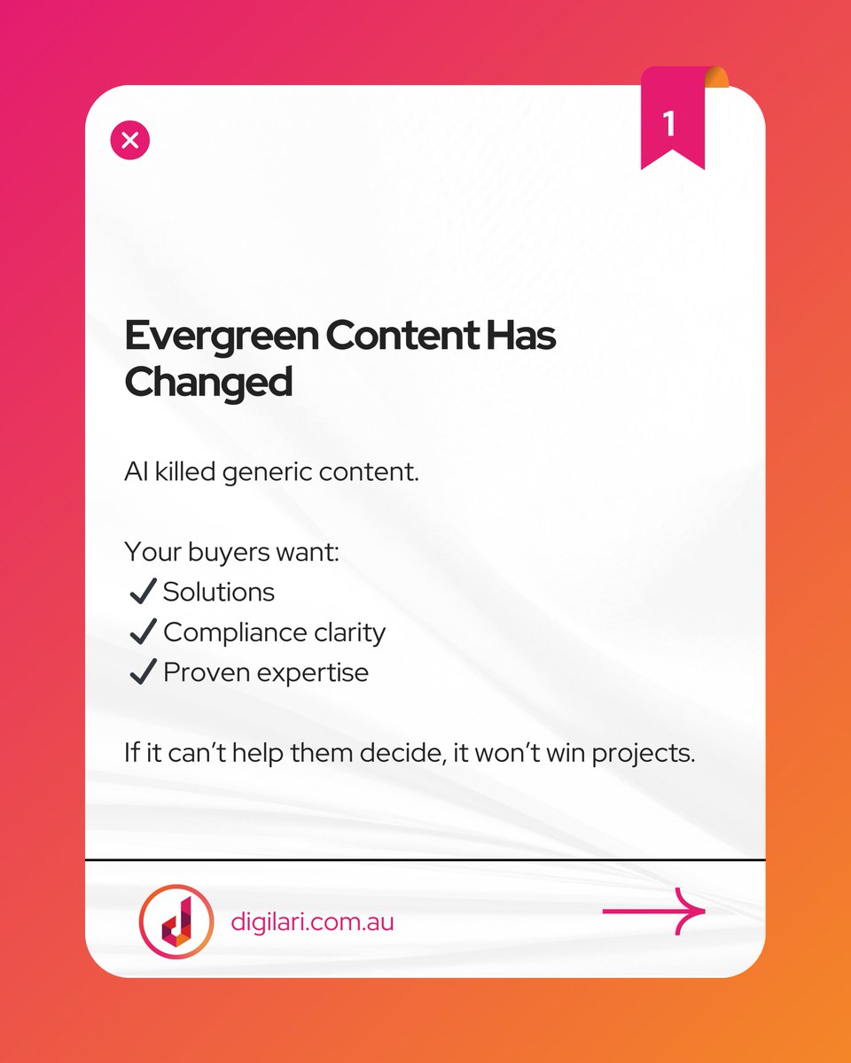 Digilari's tweet image. Most commercial construction brands are still treating content like a broadcast channel, posting updates and product shots and hoping someone bites.
#CommercialConstruction #B2BMarketing #ConstructionMarketing #ContentStrategy #LeadGeneration #GEO #DigilariMedia