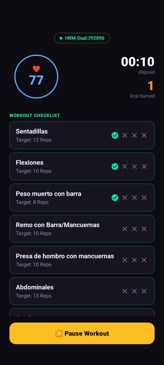 dayvidbc's tweet photo. @XMihura Justamente llevo yo unos días montándome una app para mis entrenos de gimnasio en casa trackeando las calorias, rutinas, series y que al terminar se me vincule directamente con https://t.co/HXYdcDPaeE y tener mis entrenos de bici y gimnasio juntos.
Claude hace diseños clean https://t.co/HFj1OQyAZY