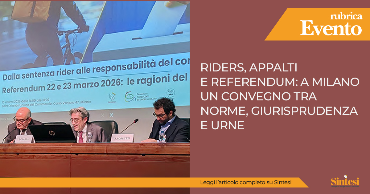 💬 Riders, appalti e referendum: il lavoro che cambia passa anche da qui
🔗 consulentidellavoro.mi.it/estratti-rivis…

#Riders #DirittoDelLavoro #Appalti #LavoroDigitale #Giurisprudenza