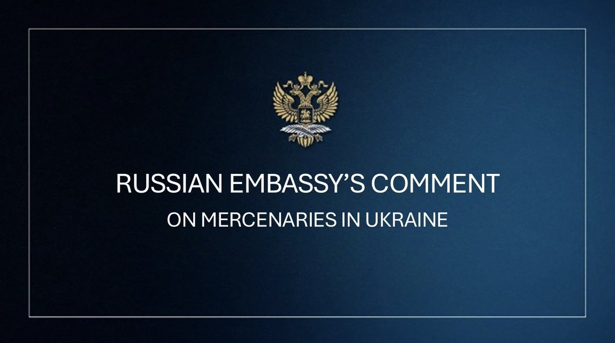 RusEmbAU's tweet photo. The Embassy has been approached by several Australian media outlets regarding the arrest of an Australian citizen from Adelaide who allegedly worked for the Ukraine military as a drone operator without authorisation. 

The decision to initiate criminal proceedings against this individual, as far as we understand, has been taken in accordance with Australian law. 

The Russian side considers him, as well as several dozen other Australians who had been and are fighting on the side of the Ukrainian armed forces, to be mercenaries.

According to Russian law, a mercenary is a person acting for the purpose of receiving material compensation and who is not a citizen of a state participating in an armed conflict or military actions, does not permanently reside on its territory, and is not a person sent to perform official duties.

Under Part 3 of Article 359 of the Criminal Code of the Russian Federation (“Mercenarism”), participation of a mercenary in an armed conflict or military actions shall be punishable by imprisonment for a term of seven to fifteen years with or without restriction of liberty for a term of up to one year.

At the same time, we emphasise that granting Australian citizens authorisations to work for the Ukrainian armed forces would mean Australia’s direct engagement in the conflict.