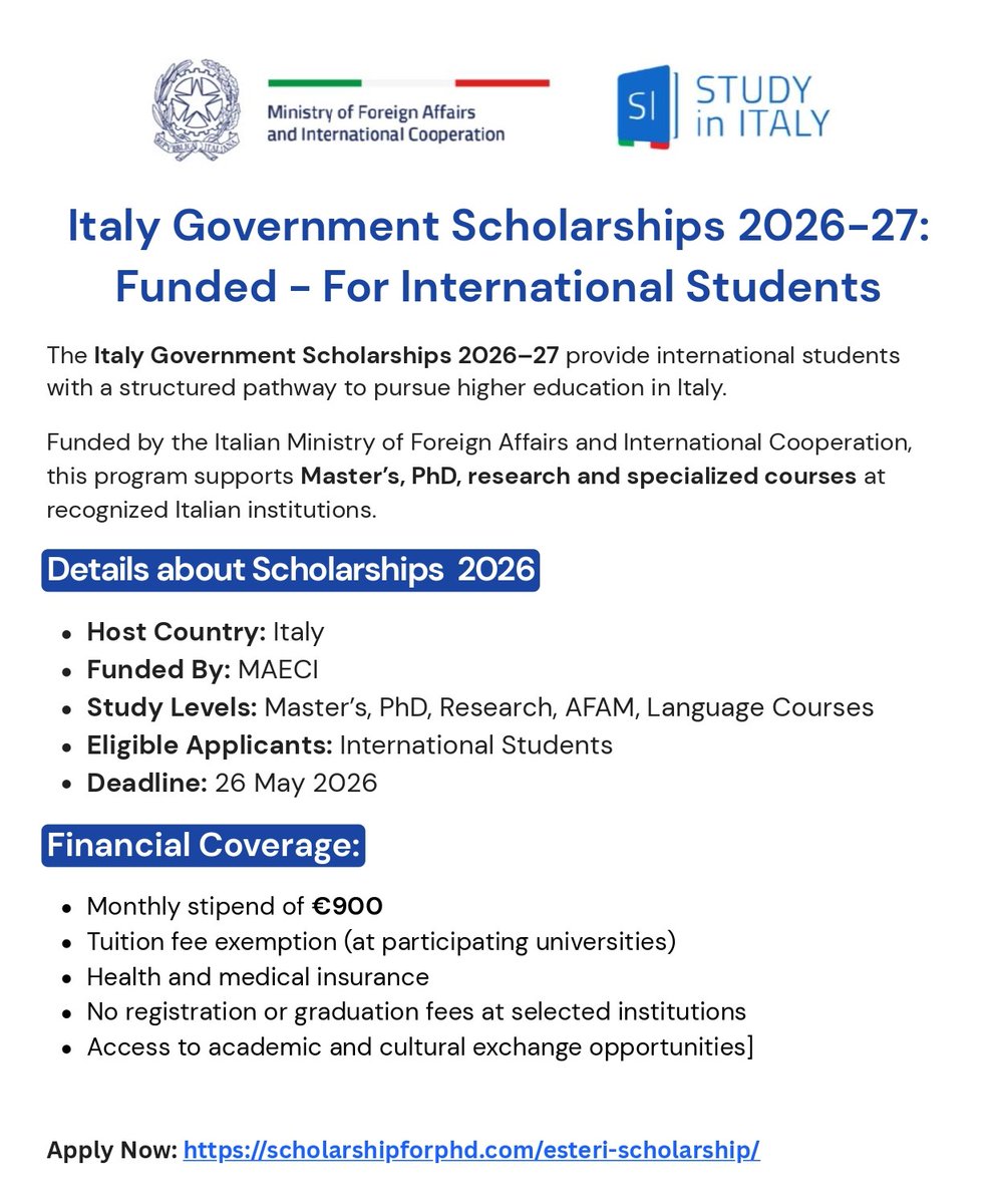 Scholarship for PhD tweet media