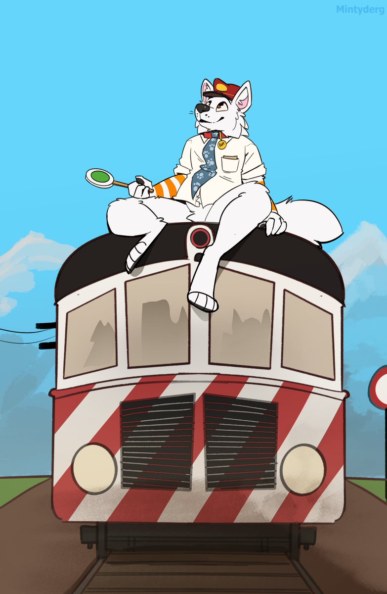 B_railway_dog's tweet image. I got a new gift artwork! 🤩 I think it is so nice! 😊

Do you remember which train is that? 👀😁

🎨 Minty