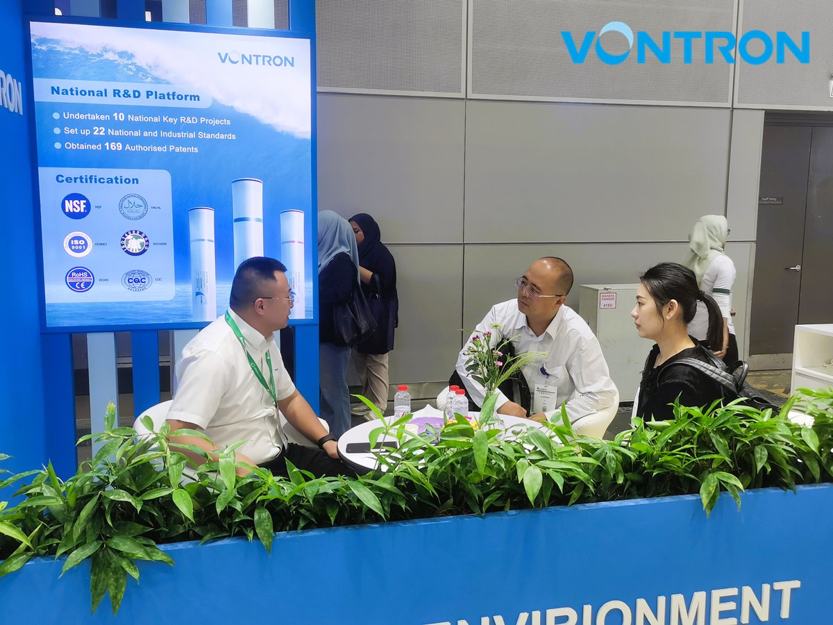 VontronTech's tweet photo. Greetings from a vibrant start at ASIAWATER 2026 in Kuala Lumpur, Malaysia! Drop by to see how our latest innovations can support your upcoming projects！💧🤝
#Vontron #ASIAWATER2026 #WaterTreatment #Malaysia #MembraneTech https://t.co/aGMSd5xqgX