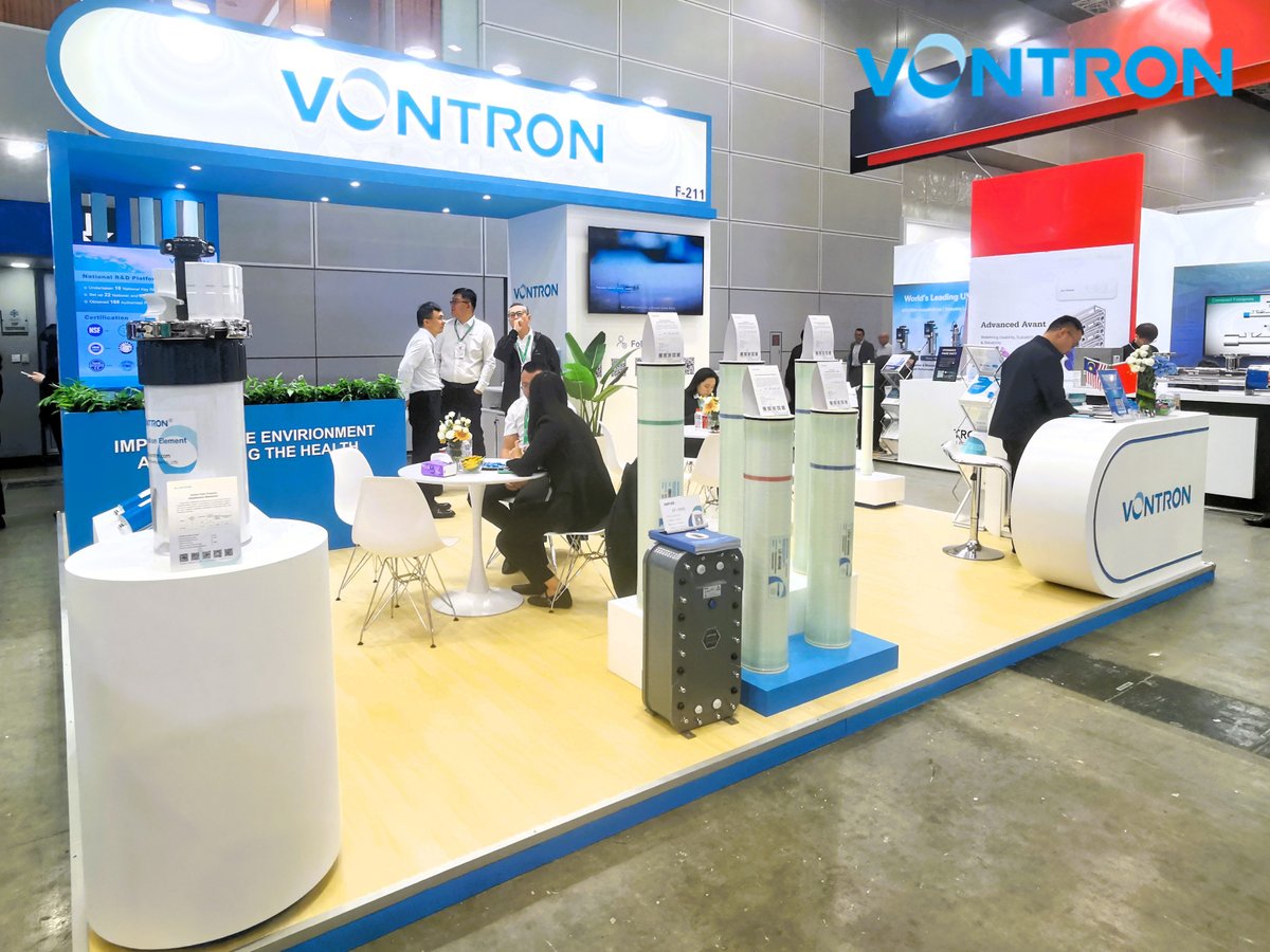 VontronTech's tweet photo. Greetings from a vibrant start at ASIAWATER 2026 in Kuala Lumpur, Malaysia! Drop by to see how our latest innovations can support your upcoming projects！💧🤝
#Vontron #ASIAWATER2026 #WaterTreatment #Malaysia #MembraneTech https://t.co/aGMSd5xqgX