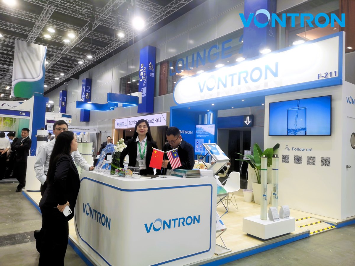 VontronTech's tweet photo. Greetings from a vibrant start at ASIAWATER 2026 in Kuala Lumpur, Malaysia! Drop by to see how our latest innovations can support your upcoming projects！💧🤝
#Vontron #ASIAWATER2026 #WaterTreatment #Malaysia #MembraneTech https://t.co/aGMSd5xqgX
