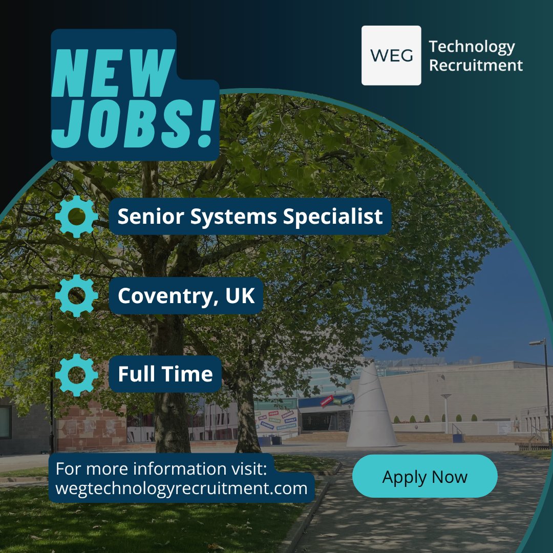 WEG_Tech's tweet photo. Apply for the role of Senior Systems Specialist today: https://t.co/4HGWSV8CLs

We are seeking a new member of staff to provide specialist technical expertise across a breadth of archive and library systems used within a large and busy University establishment. 🤝 https://t.co/Xic7PRKUGs