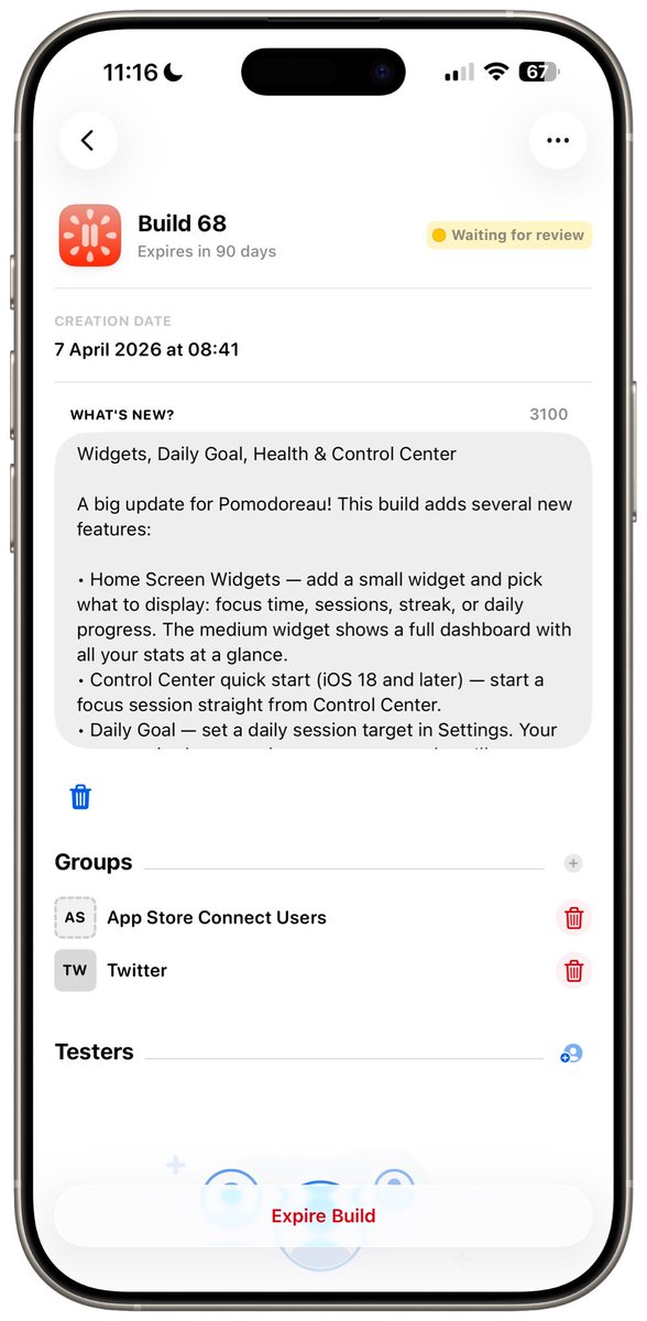 pomodoreau's tweet photo. Adding a lot of new features to Pomodoreau! Widgets, setting daily goals and Apple Health support! Right now in review for TestFlight… keeping an eye on it in @helm_app! https://t.co/BYWsx4nFtP