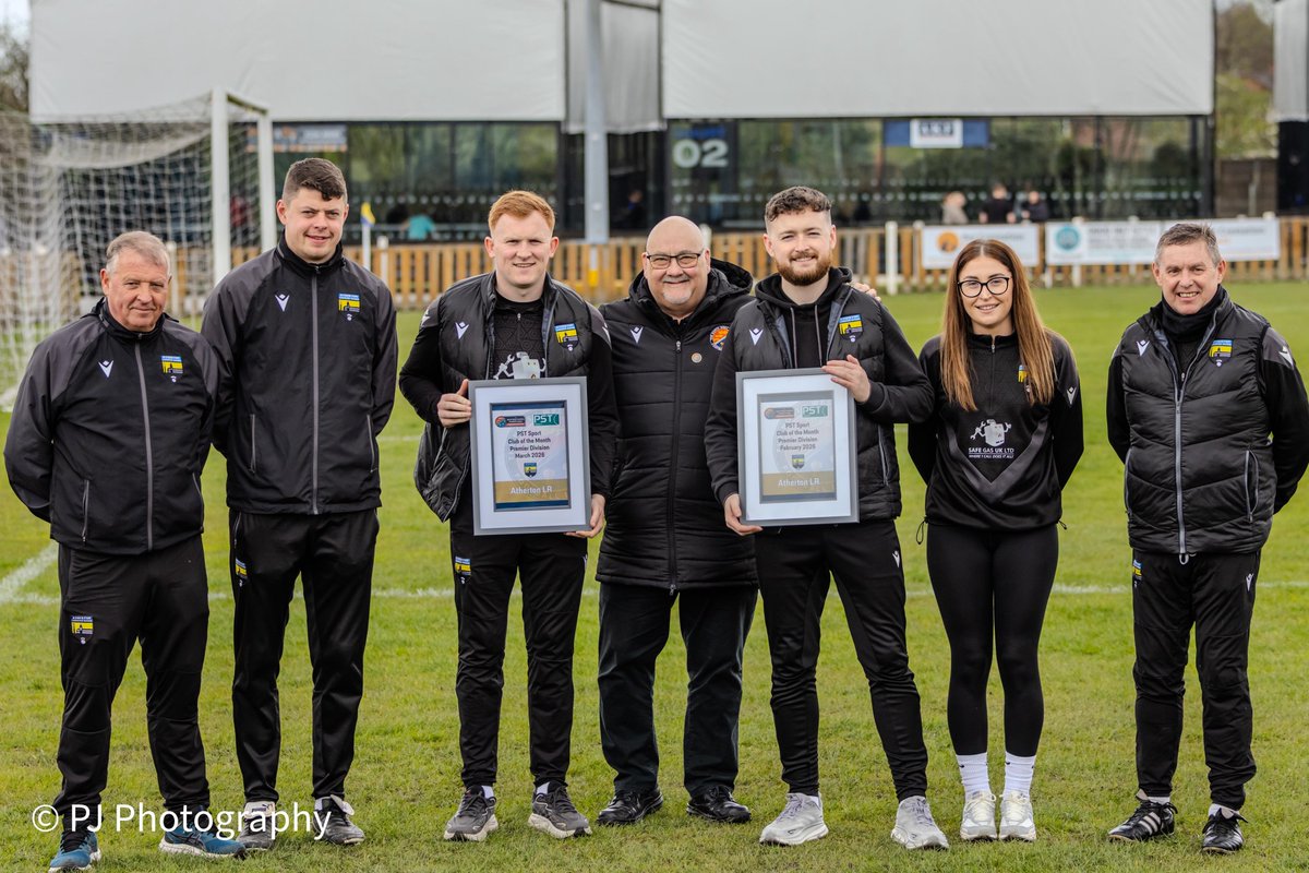 AthertonLRFC's tweet image. 👏 | We are delighted to announce we have been awarded club of the month for February and March 

📸 Our coaching staff presented with the awards before Saturday's game

#OneOfAKind