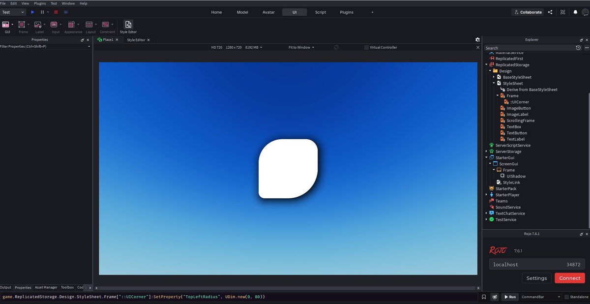 xSwezan's tweet photo. Upcoming Individually rounded corners with the new UIShadow.

#RobloxDev #Roblox https://t.co/rSPKsNkh1j