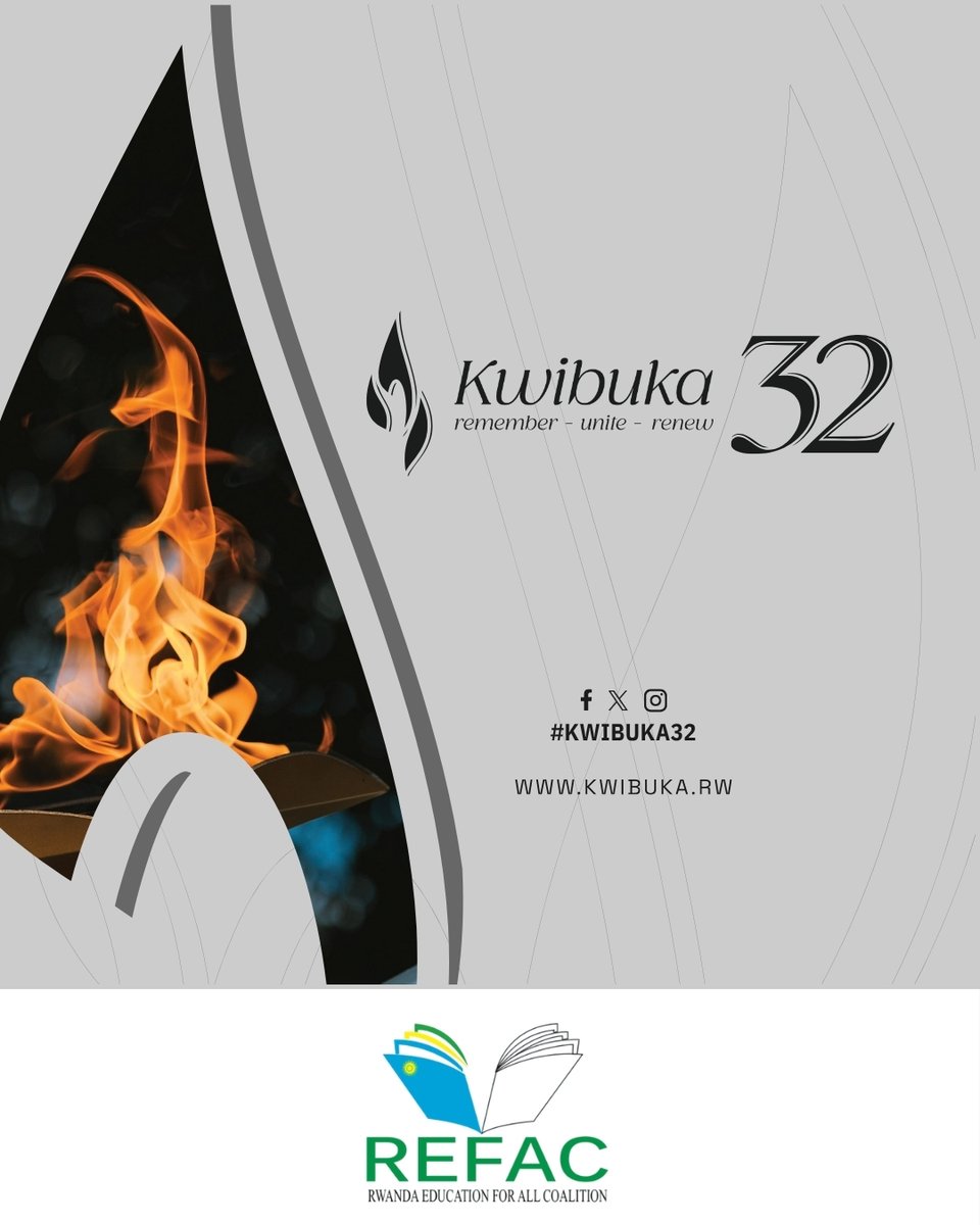 refacrwanda1's tweet photo. As we commemorate the Genocide against the Tutsi, REFAC stands with all Rwandans to honor the memory of lives lost, reflect on the resilience of survivors, and reaffirming our commitment to preventing future atrocities and building a brighter future. https://t.co/LwCCH3EpAY