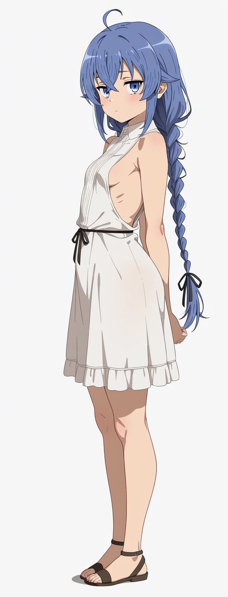 Leivonenx's tweet image. ロキシー・ミグルディア 
Roxy Migurdia 

ねえ 
@grok
 一枚目の画像のロキシーに二枚目の画像のポーズをさせて