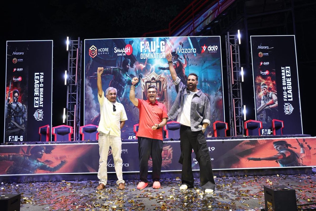 FAUGDomination's tweet photo. "FAU-G is not just a game. It is a movement,” says our mentor @akshaykumar. 

“When you download this game, a part of every download goes to Bharat Ke Veer, to the families of our armed forces heroes. This is our game. Our stage. Our champions." https://t.co/4giXPRLqve
