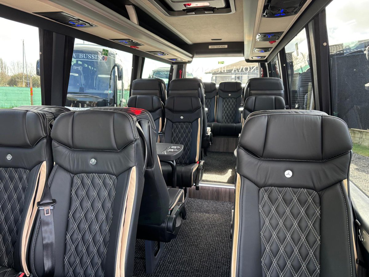 NovaBussing's tweet image. Take a look on board our latest addition!
A brand new luxury 16-seater minibus with tables.
✔️ Air-con
✔️ USB, power sockets &amp;amp; 4G Wi-Fi
✔️ Large luggage capacity
✔️ Ambient lighting &amp;amp; sound system

🌐 luxury-minibuses.co.uk
📞 0800 6444 118
#LuxuryMinibus #ExecutiveTravel #Hire