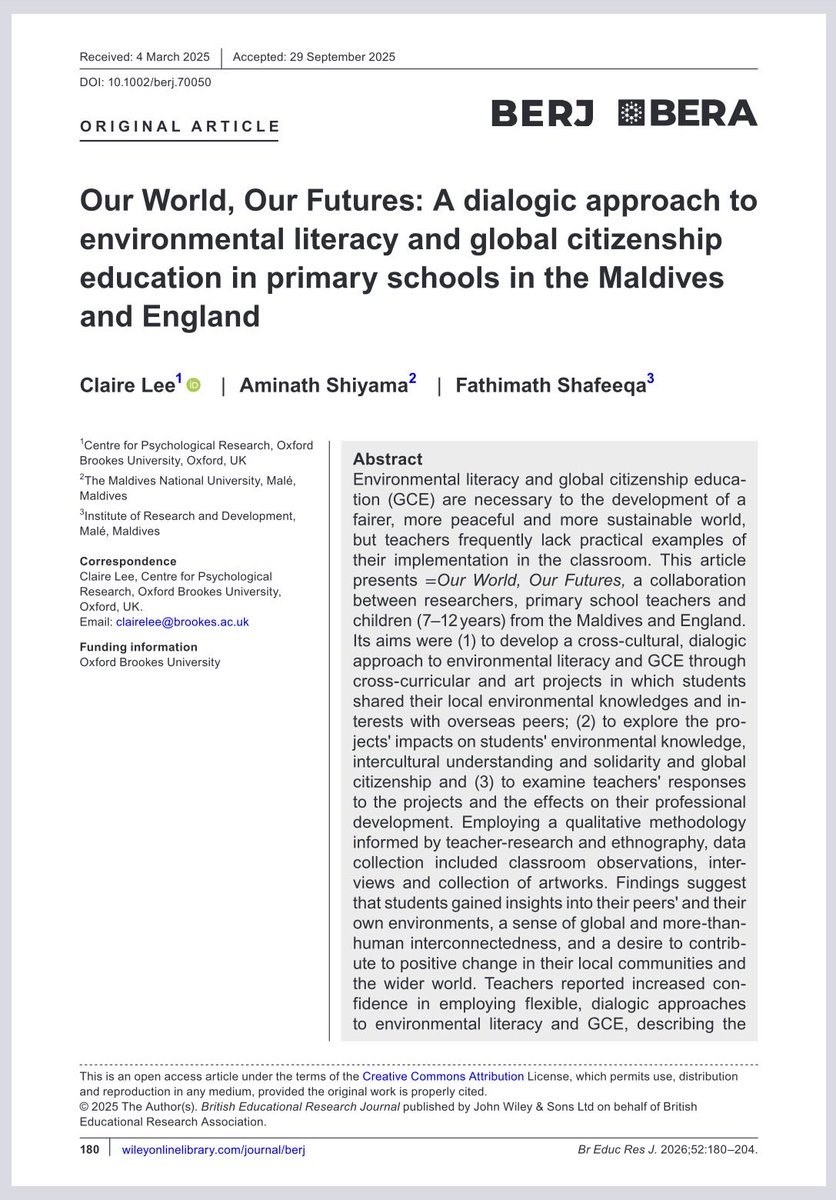 British Educational Research Journal tweet media