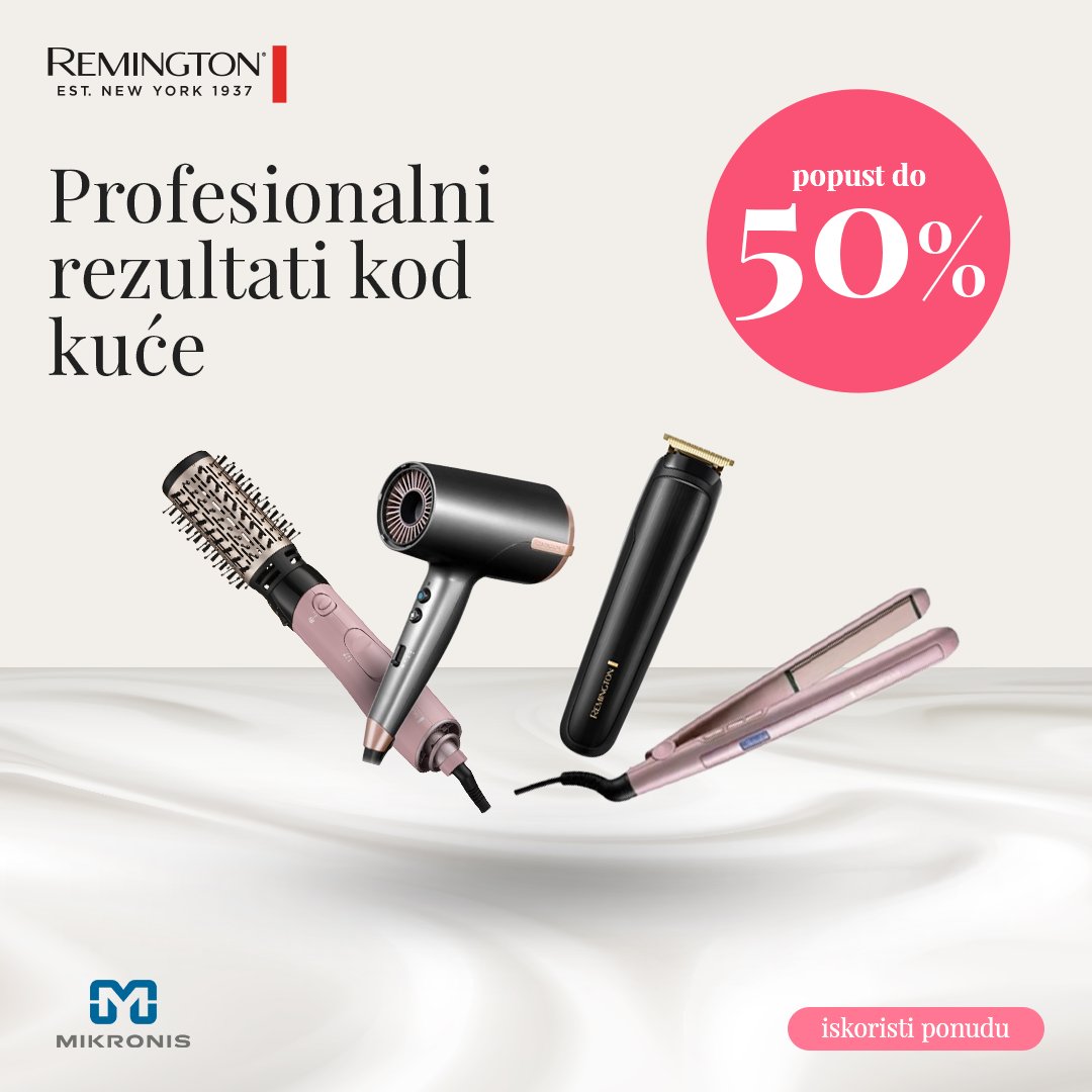 mikronis's tweet photo. [ Remington ] - Profesionalni rezultati kod kuće.
Detalji: https://t.co/jofQiplH9k
Dostupno u Mikronis poslovnicama i Mikronis web shop-u. https://t.co/Vfi3jLkMxL