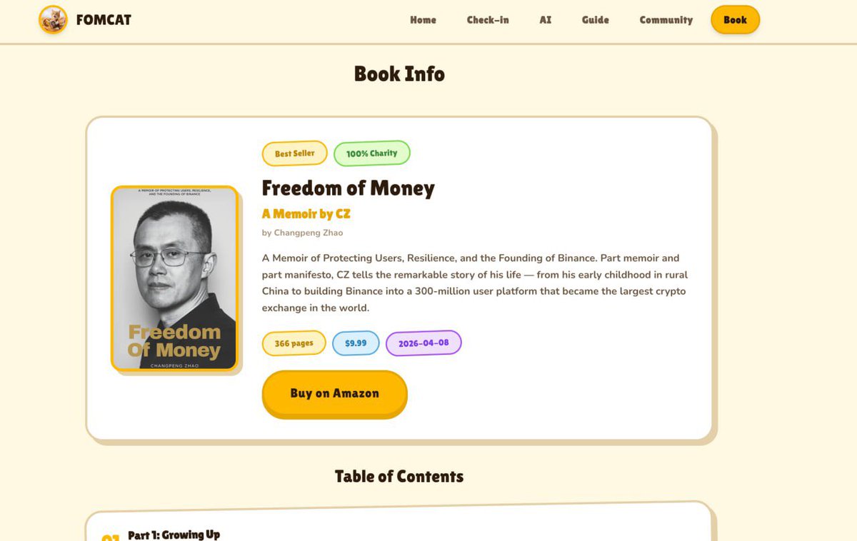 FOMcatai's tweet photo. If you hold us, you can use it to buy CZ books. https://t.co/8Rxcv3vMWw