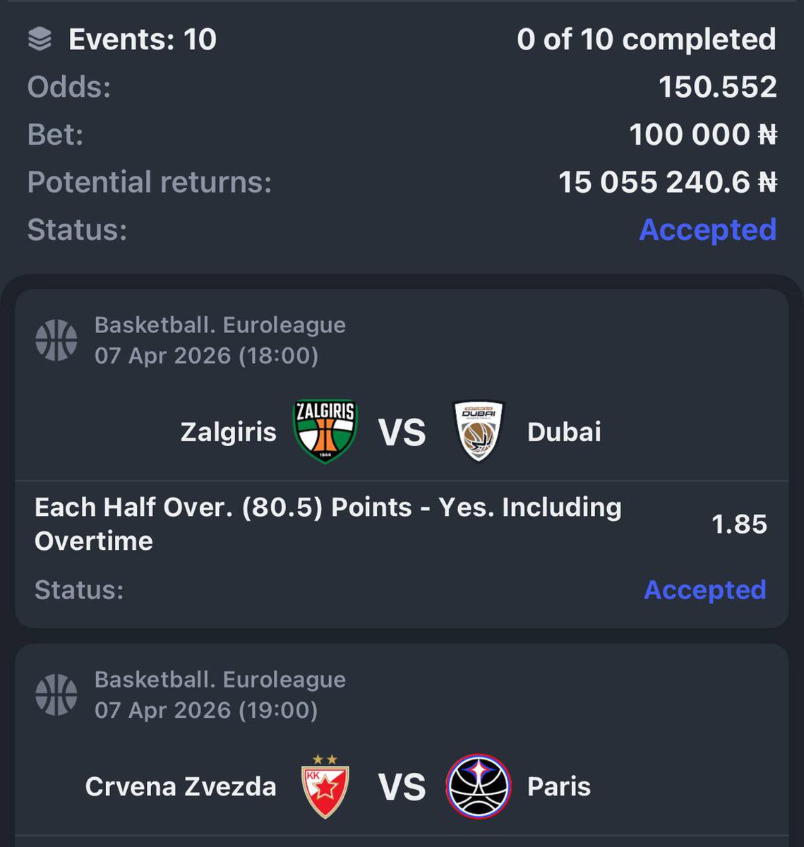 MIX SPORTS 💥 ON PARIPESA 

CODES 👇👇👇

EQSUX - 150 ODDS
GPUUX - 20 ODDS
ZSYUX - 10 ODDS 

Register on Paripesa now with the link: 👇👇👇👇
paripesa.bet/endsars
Or
paripesa.bet/endsarsapp

PROMOCODE: ENDSARS 

STAKE RESPONSIBLY🔞