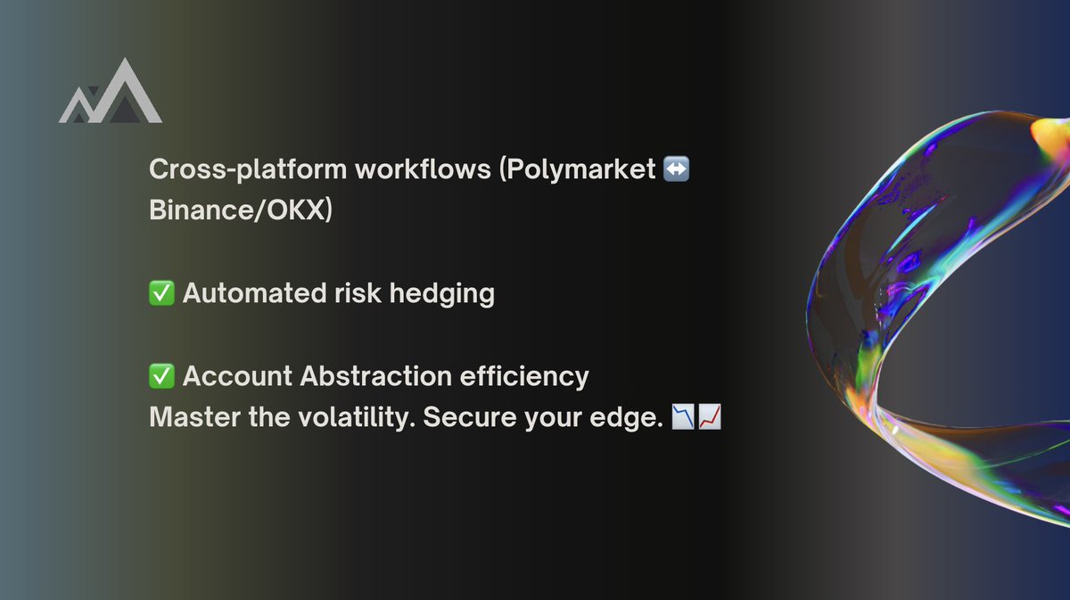 MayerHedge's tweet photo. Mayer Hedge is the professional assistant built for:
Cross-platform workflows (Polymarket โ๏ธ Binance/OKX)
โ
Automated risk hedging
โ
Account Abstraction efficiency
Master the volatility. Secure your edge. ๐๐
#CryptoArbitrage #MayerHedge #BNBChain #SmartExecution https://t.co/swksxQpW96