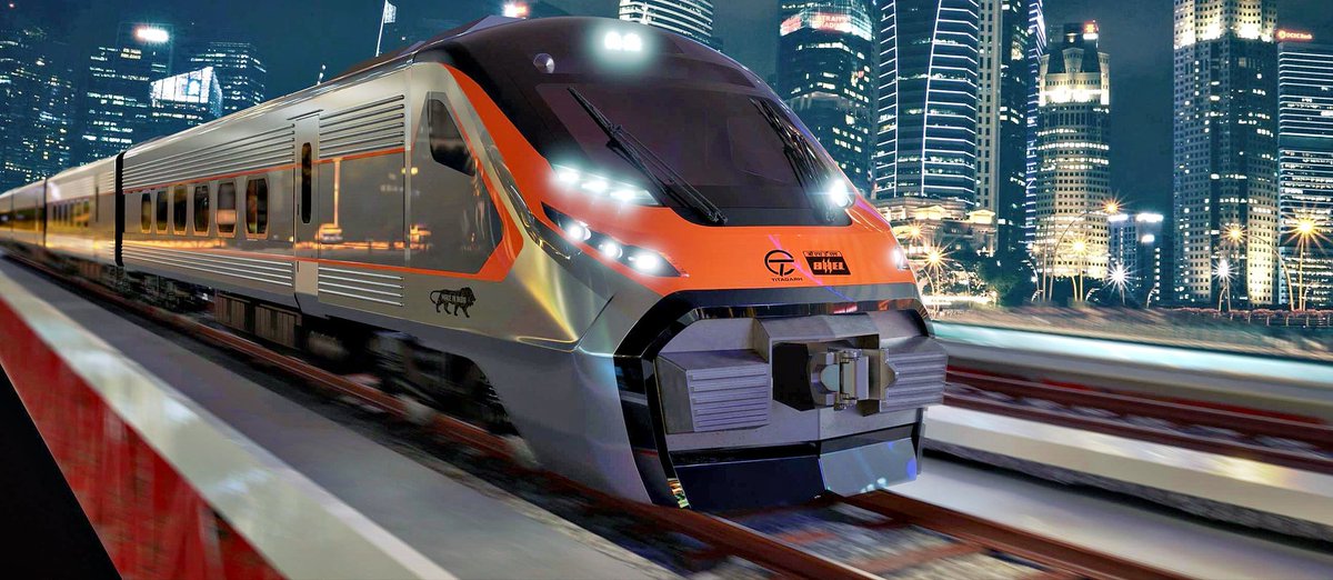 Siege4570's tweet image. Indian Railways approves 2 next-gen semi high-speed trainsets for FY27–28 🚄🇮🇳

🔹16 coaches each
🔹Steel body, Broad Gauge
🔹Design: 220 kmph
🔹Ops: 200 kmph

Likely to be used on Rajasthan’s high-speed test track &amp;amp; BG corridors like Amdavad-Dholera SHSR &amp;amp; future SHSR routes.