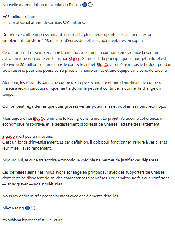 Fédération Supporters RCS tweet media