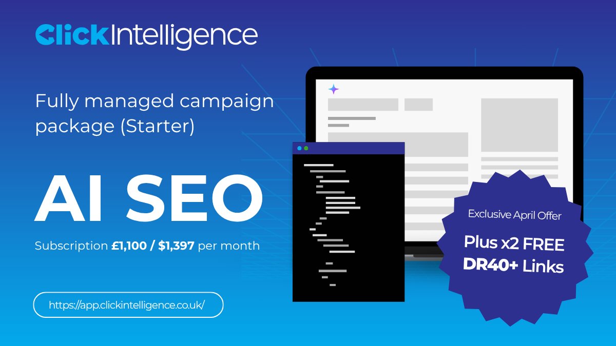 Click_Intel's tweet photo. Introducing our brand new AI SEO Packages subscription! 

Let your AI SEO continue to bloom with analysis of your AI Overviews, content strategy, LLM benchmark report, and more. 

Subscribe now: https://t.co/Y0lB9VGKzw

#AISEO #AISearch #LLMSEO #AuthorityBuilding #DigitalStrategy https://t.co/j3wkBNS86H
