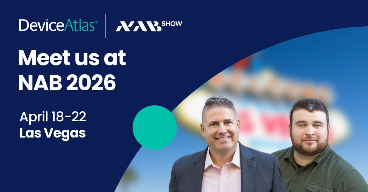 Heading to <a href="/NABShow/">NAB Show</a> ?
DeviceAtlas provides the deep device intelligence needed to optimize streaming, advertising, and delivery for every screen.
Meet our team in Las Vegas: deviceatlas.com/events/nab-202…