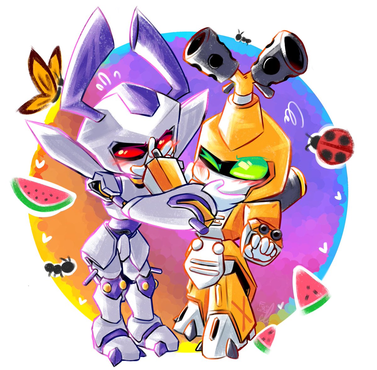 TSLdraweveryday's tweet photo. Just finished my first ever Ko-fi request! This was requested by @notaventura! It was an absolute joy to draw Rokusho and Metabee. Especially since despite liking Medabots never drew anything for it. Anyways enjoy!
β¦
#digitalart #medabots #metabee #rokusho #chibi https://t.co/5Yjvf8pfNn