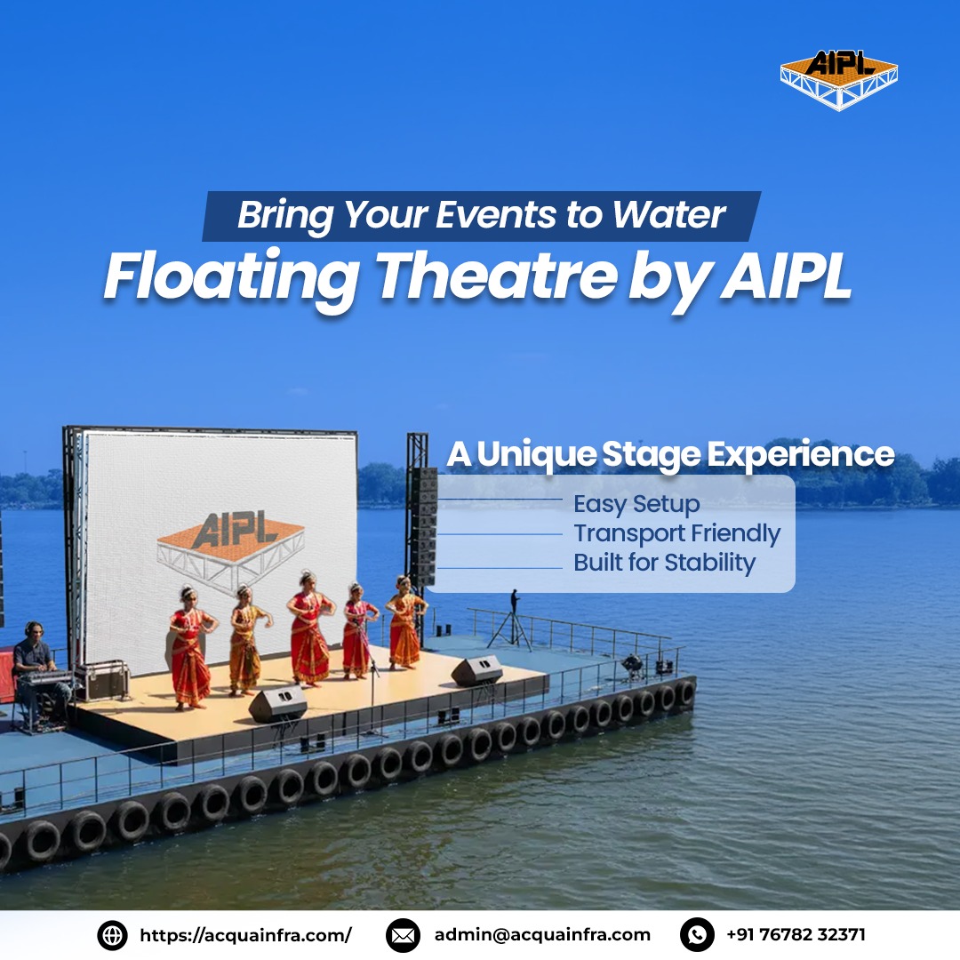 AcquafrontInfra's tweet photo. AIPL’s Floating Theatre transforms any waterfront into a dynamic stage for concerts, corporate events, and more.
Create experiences your audience will never forget.

Enquire now: https://t.co/qz5D26TDqo

#FloatingTheatre #AIPL #EventOnWater #FloatingStage #BuildOnWater https://t.co/DTcPa2Ab7M